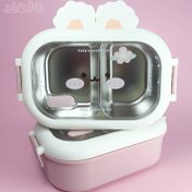 تصویر ظرف غذای کودک مدل خرگوش کد 6285 دوجداره استیل 