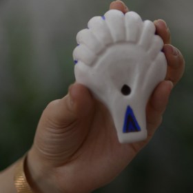 تصویر اوکارینا دایره 4 حفره طرح گل نیلوفر باستانی 