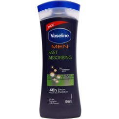 تصویر لوسیون بدن آبرسان آقایان وازلین مدل Extra Hydration حجم 400 میلی لیتر vaseline men fast absorbing dry skin lotion 400 ml