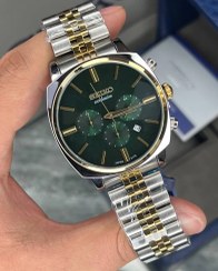 تصویر ساعت سیکو مردانه کرنومتردار سیکو اکسکلوسیو مدل 3176 رنگ نقره ای طلایی صفحه سبز 