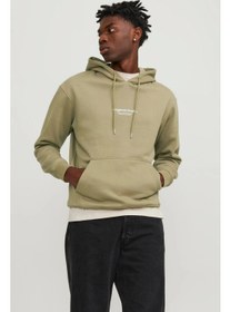 تصویر سویشرت کلاهدار مردانه Originals Jorvesterbro از جنس پنبه با فیت راحت 12241687 برند jack & jones Originals Jorvesterbro Cotton Hooded Relaxed Fit Sweat Men's Sweat 12241687