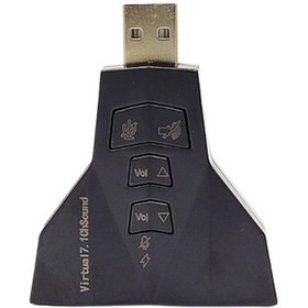 تصویر کارت صدا USB ولوم دار طرح موشکی 7.1Channel 