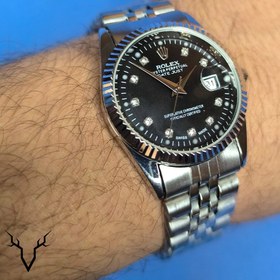 تصویر ساعت رولکس دیت جاست نقره ای صفحه مشکی - آقایان Rolex Datejust S2