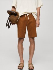 تصویر شلوارک برمودا با بند کشی برند mango man Drawstring Bermuda Shorts