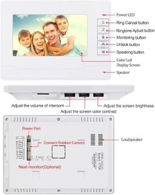 تصویر آیفون تصویری uoweky V70N با صفحه نمایش ۷ اینچی uoweky V70N RFID Access Control Intercom System 7Inch Video Door Phone for Home and Apartment