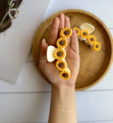 تصویر کلیپس مو استخوانی آفتابگردون کد ۲۷۱۲ Sunflower hair clips