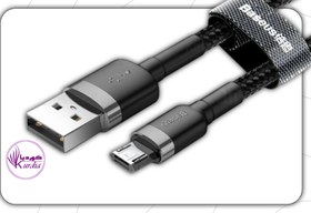 تصویر کابل تبدیل USB به Micro باسئوس مدل CAMKLF-CG1 Cafule طول 2 متر Baseus USB to Micro converter cable, model CATMLF-CG1 Cafule, length 2 meters