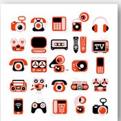 تصویر طرح لایه باز ست آیکون وسایل الکترونیکی Electronic Devises Vector Icon Set 