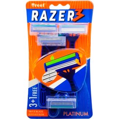 تصویر خودتراش مدل 3Blades بسته 4 عددی تریت Treet 3Blades Razor Pack Of 4