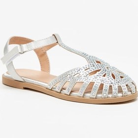 تصویر صندل تزئین‌شده دخترانه با بست چسبی - مجموعه رمضان برند flora bella by shoexpress Girl's Embellished Sandals With Hook And Loop Closure Ramadan Collection