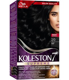 تصویر رنگ موی کولستون سوپرم 2/0 مشکی برند wella Koleston Supreme Hair Color 2/0 Black