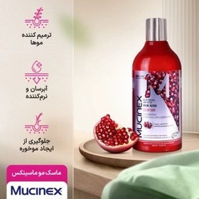 تصویر ماسک مو تثبیت کننده رنگ ماسینکس مناسب مو خشک و رنگ شده حجم 500 میلی لیتر mucinex