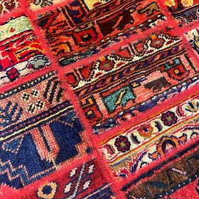 تصویر فرش چهل تیکه کلاژ گرد یک متری patchwork