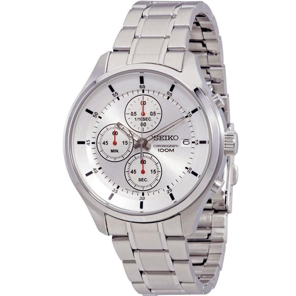 Seiko chronograph white 2024 dial men's watch