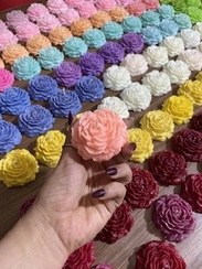 تصویر شمع دست ساز طرح گل آلاله candle flower