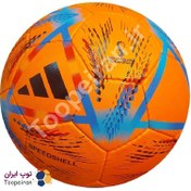 تصویر توپ فوتبال جام جهانی قطر سایز ۵ چرم 