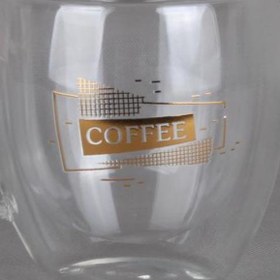 تصویر ماگ پیرکس دوجداره تپل طرح coffee کد 4816 coffee design Double-walled pyrex circle mug