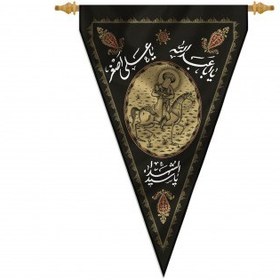 تصویر پرچم چاپ سنگی یا علی اصغررنگ: مشکی کد 206021 