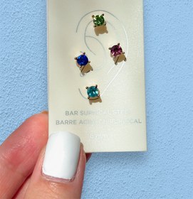 تصویر پک پیرسینگ نگین رنگی 