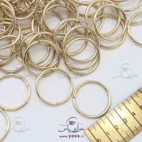 تصویر حلقه فلزی دایره طلایی 3 سانت (بسته 10 عددی) 