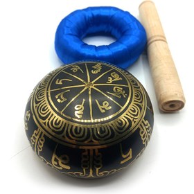 تصویر کاسه تبتی مشکی قطر 9 