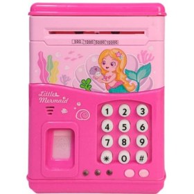 تصویر قلک اثرانگشتی رمزدار طرح گاوصندوق موزیکال دخترانه Encrypted fingerprint piggy bank musical safe design for girls