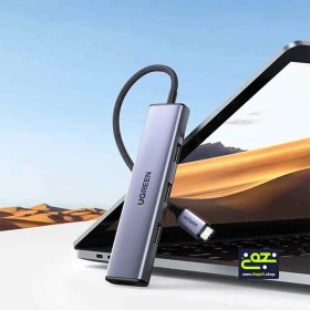 تصویر هاب 4 پورت USB3 برند UGREEN-CM473-20805 (همراه با پورت پاور TYPE C ) 