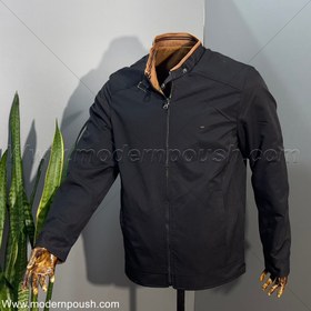 تصویر کاپشن دو روی زمستانه مردانه رنگ مشکی و شتری کد 2784 