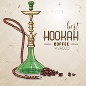 تصویر وکتور قلیان با پایه سبز 