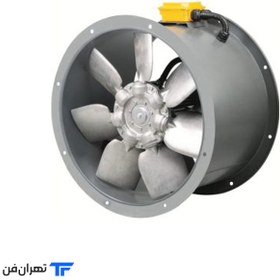 تصویر فن آکسيال سيلندری دمنده سایز 80 (سه فاز) مدل DAMP-KN140-4T-800-38deg Damande Cylindrical Axial Fans