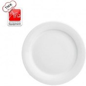 تصویر بشقاب تخت غذاخوری بزرگ چینی زرین سفید (سایز 27) Zarin Iran Hotel-49 White 1 Piece Porcelain Dessert-Plate 27