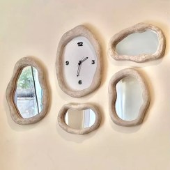 تصویر آینه دکوراتیو دفرمه پاپیه ماشه 