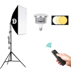 تصویر كيت تک شاخه ويديو لامپ video lamp kit with softbox with tripod 