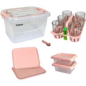 تصویر سبد پیک نیک 6 نفره کامل کد 766 - خاکستری 