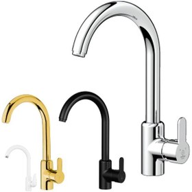 تصویر شیر اهرمی ظرفشویی کاویان گلسا کروم Kavian Golsa sink mixer (chrome)