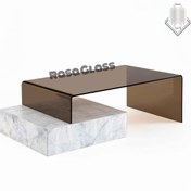 تصویر میز جلومبلی شیشه و سنگ 