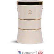 تصویر ظرف برنج اورانوس مدل کلاسیک کرم درب طلایی 