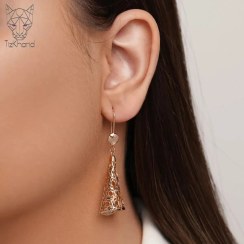 تصویر گوشواره ژوپینگ آویزدارمراکشی ایفل gold funnel morocco earring xuping