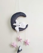 تصویر آویز دکوراتیو مخمل حیوانات - آویز moon and stars baby crib mobile