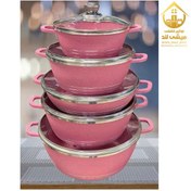 تصویر سرویس قابلمه گرانیت ۱۰ پارچه دسینی Granite cast iron pot service, 10 Dessini fabrics