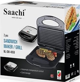 تصویر Saachi 2 Slice Sandwich Maker and Grill ، NL-SM-4659 Saachi 2 Slice Sandwich Maker And Grill, NL-SM-4659