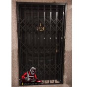 تصویر درب آکاردیونی تسمه دو نیم سه گل - 215*105 / قهوه ای سوخته 