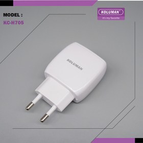 تصویر شارژر دیواری کلومن مدل KC-H705 به همراه کابل تبدیل USB -C 