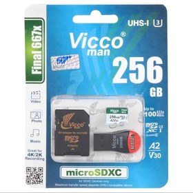 تصویر Vicco man Final 667X ALL IN ONE U3 microSDXC UHS-I Class10-100MB.s - 256GB - GRM 