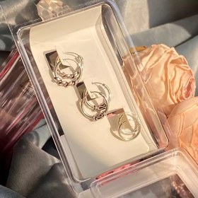 تصویر گوشواره نقره عیار ۹۲۵ پک سه عددی طرح حلقه ای 