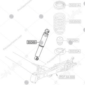 تصویر کمک فنر عقب چپ هیوندای اکسنت مونتاژ کد اتاق IV جنیون پارت 1396 تا 1399 - فروشگاه لوازم یدکی کالا یدک 