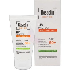 تصویر کرم ضد آفتاب ژل کرم رزاکلین SPF 50+ مناسب پوست چرب و مختلط 