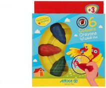 تصویر مداد شمعی دوکی 4 رنگ آریا ا Arya 3 Colours Crayons - 2050 Arya 3 Colours Crayons - 2050