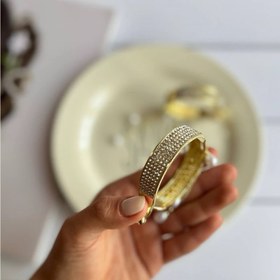 تصویر گیره مو گوجه ای تمام نگین 