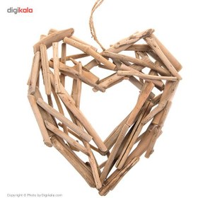 تصویر آويز تزييني با طرح قلب چوبي ا Decorative Heart Shaped Wooden Sling Decorative Heart Shaped Wooden Sling